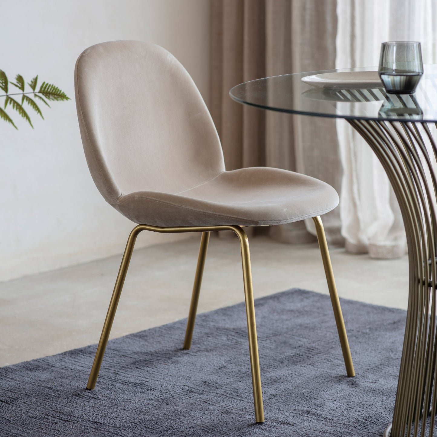 Flanagan Chair - Oatmeal Velvet (2pk)