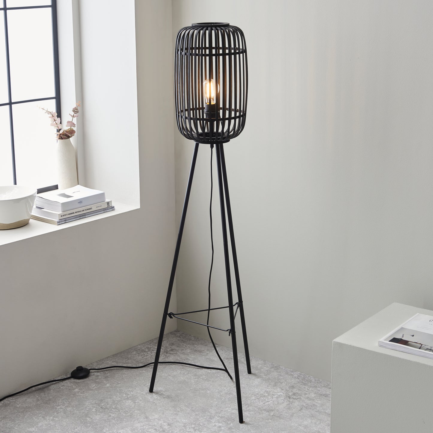 Mathias Floor Lamp - Dark Bamboo