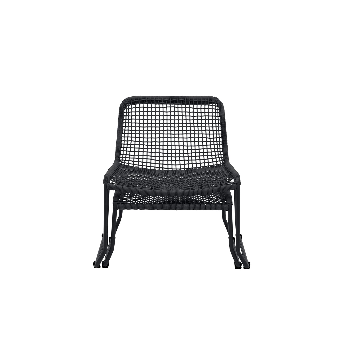 Sassano Lounge Chair with Footstool - Black
