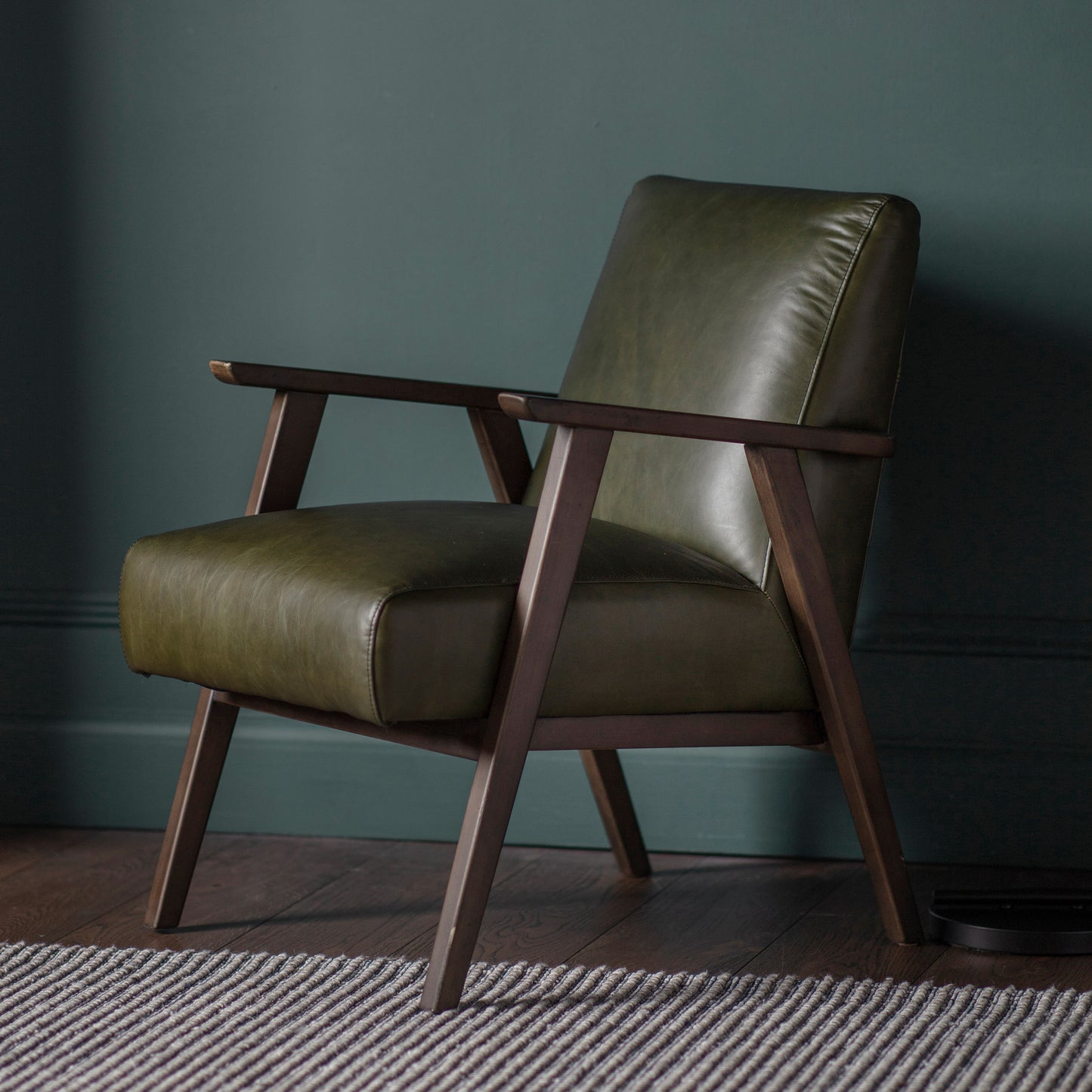 Neyland Armchair - Heritage Green Leather