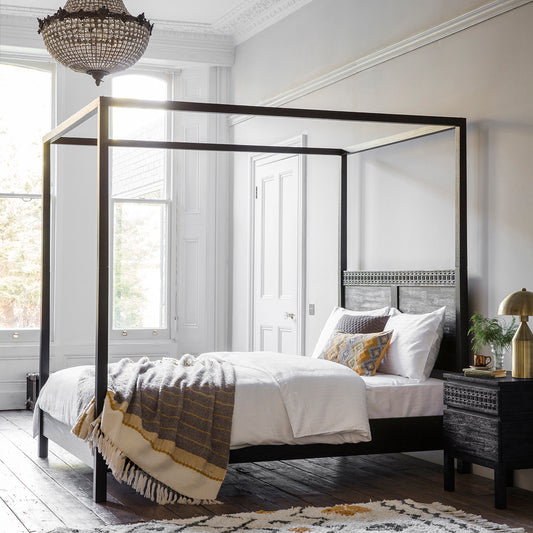 Boho Boutique Bed- Black - Super king