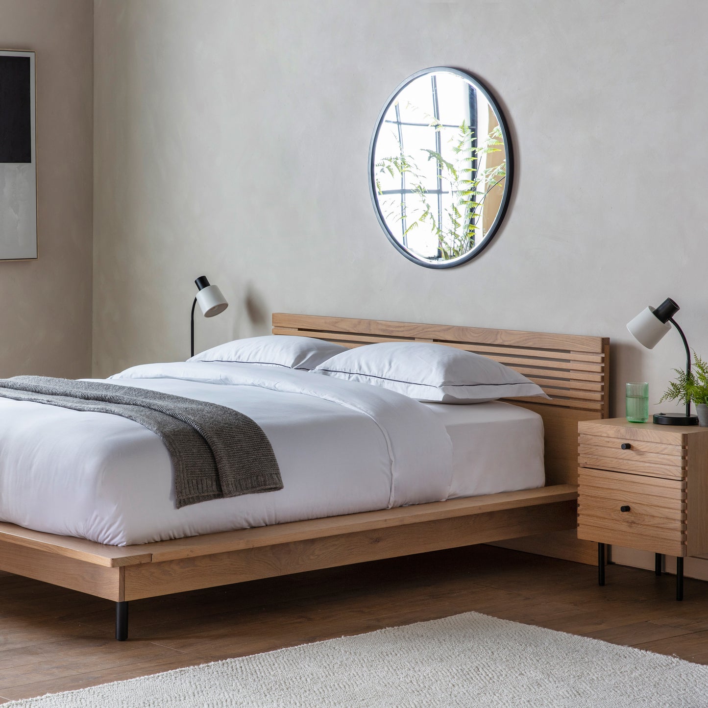 Okayama Bed - Oak - Double