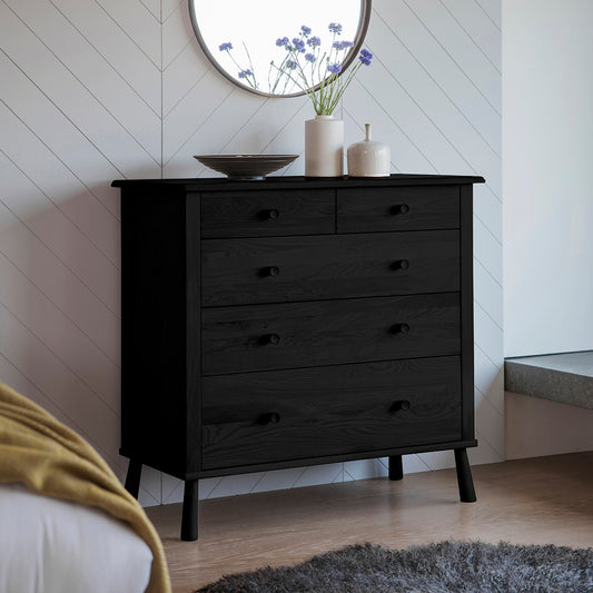 Wycombe 5 Drawer Chest - Black