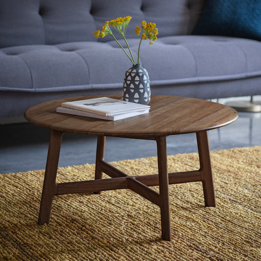 Madrid Round Coffee Table - Walnut