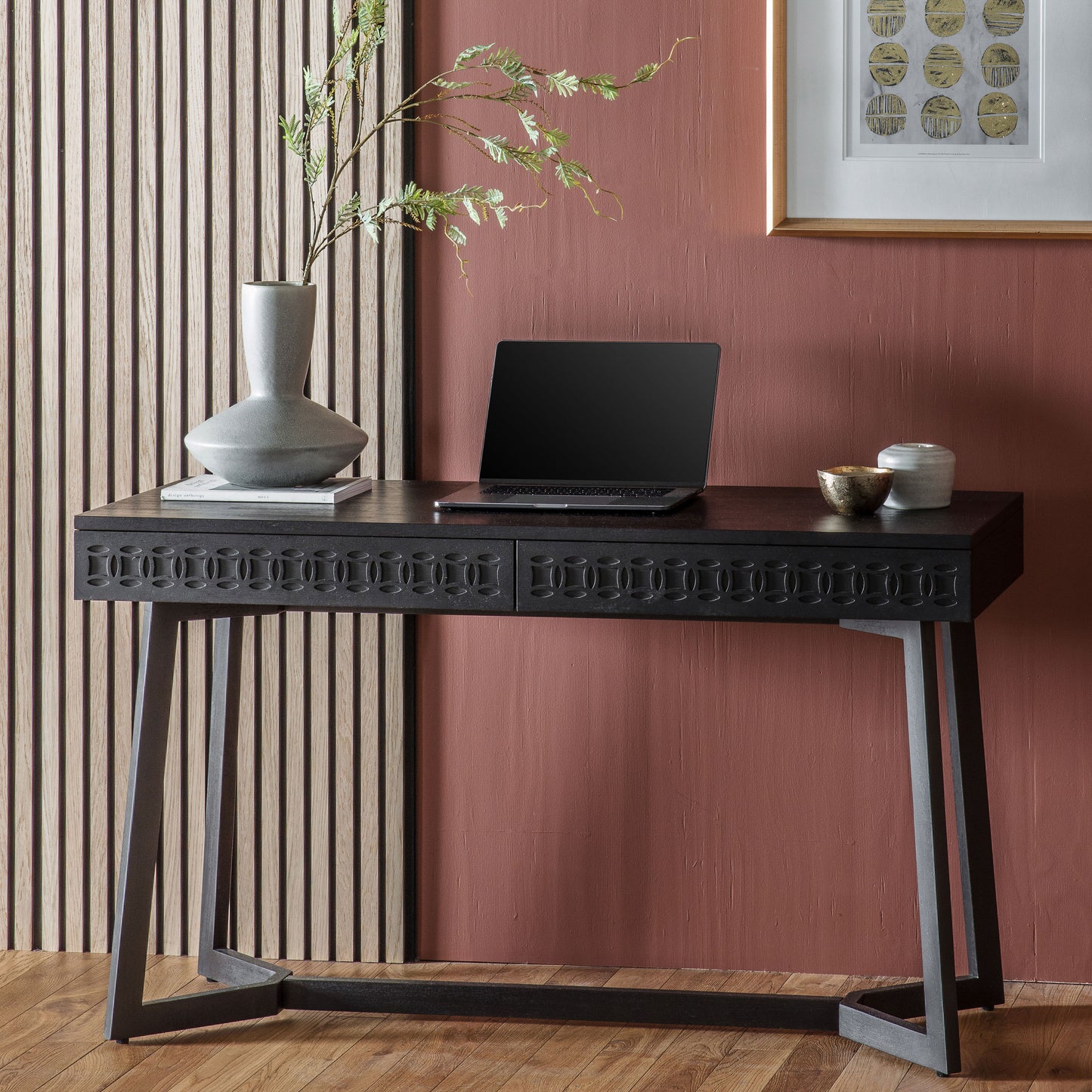 Boho Boutique 2 Drawer Desk - Black
