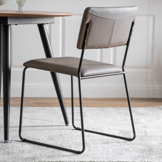 Chalkwell Dining Chair - Silver Faux Leather (2pk)