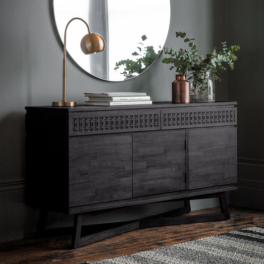 Boho Boutique 3 Drawer Sideboard - Black