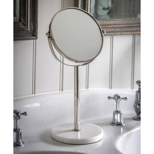 Bella Vanity Mirror - White & Silver