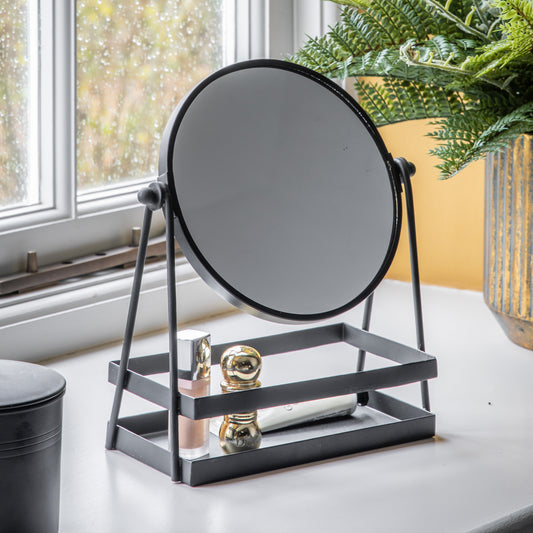 Carly Vanity Mirror w/Tray Black